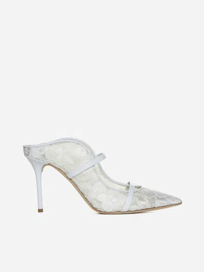 Malone Souliers Maureen Lace Mules In White