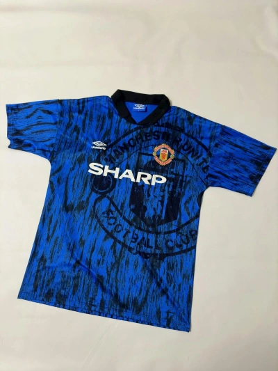 Pre-owned Manchester United X Umbro 1992-93 Retro Manchester United Umbro Away Shirt In Blue