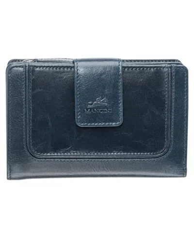 Mancini South Beach Rfid Secure Mini Clutch Wallet In Blue