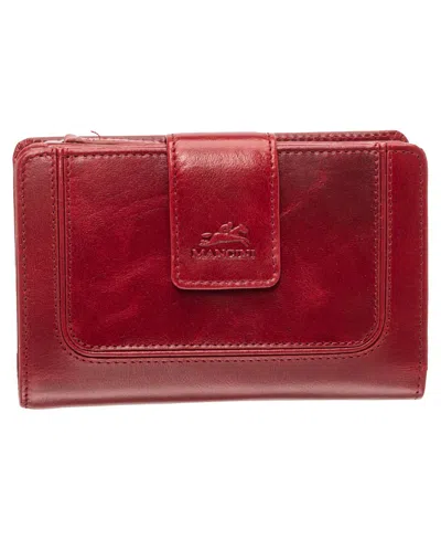 Mancini South Beach Rfid Secure Mini Clutch Wallet In Red