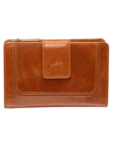 Mancini South Beach Rfid Secure Mini Clutch Wallet In Tan