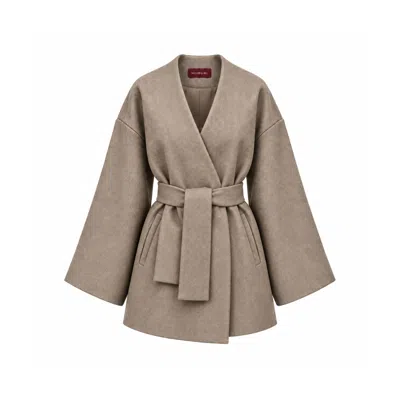 Mandragora Women's Neutrals Oversized Wool Kimono With Belt Arke Beige