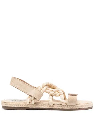 Manebi Braided Flat Sandals In Nude