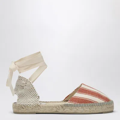 Manebi Low Espadrilles Ivory/terracotta In Brown
