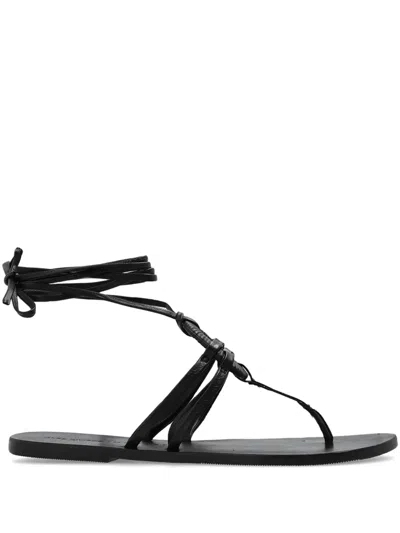 Manebi Mer Leather Sandals In Black