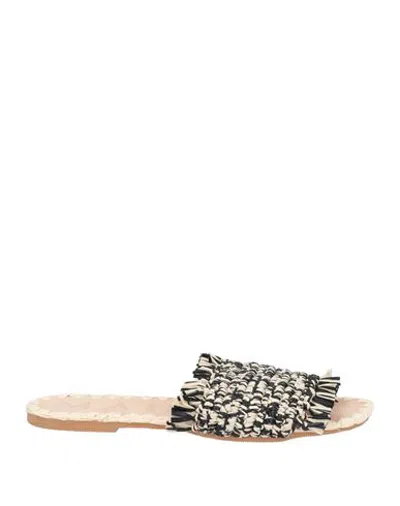 Manebi Manebí Woman Sandals Black Size 7 Natural Raffia