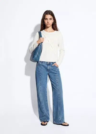 Mango Cardigan En Maille Avec Détail D'ouverture In White
