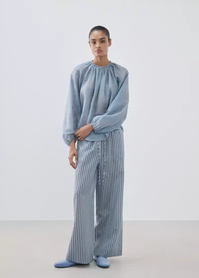 Mango Chemise Pyjama Fluide In Blue