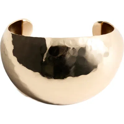 Mango Chunky Hammered Cuff Bracelet In Gold