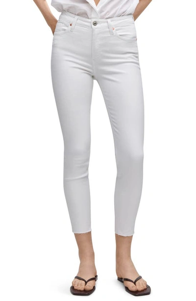 Mango Crop Skinny Jeans In White