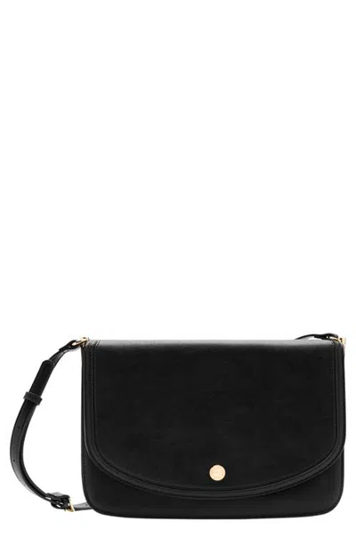 Mango Dalma Faux Leather Crossbody Bag In Black