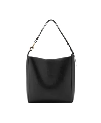 Mango Dalma Faux Leather Removable And Adjustable Shoulder Strap Bucket Bag In Black