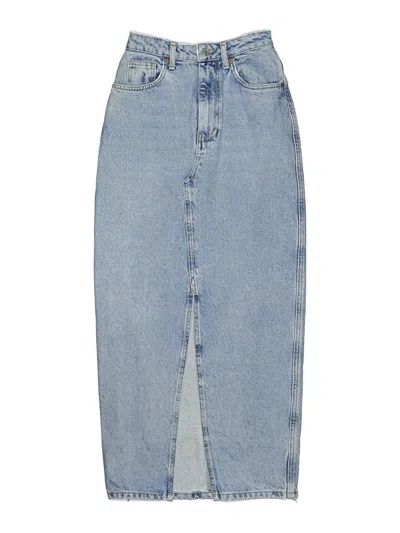Pre-owned Mango Denim Skirt In Blue