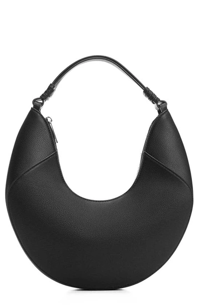 Mango Faux Leather Shoulder Bag In Black