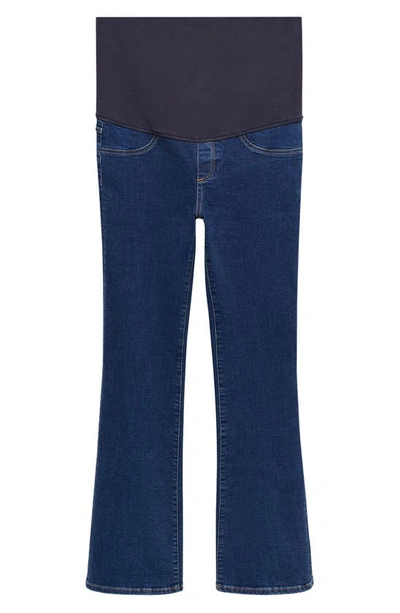 Mango Flared Maternity Jeans In Dark Blue