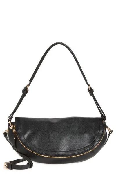 Mango Getaria Semicircular Faux Leather Shoulder Bag In Black