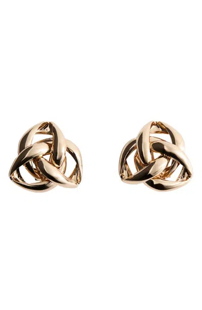 Mango Intertwined Knot Earrings In Gold