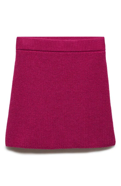 Mango Knit Miniskirt In Purple