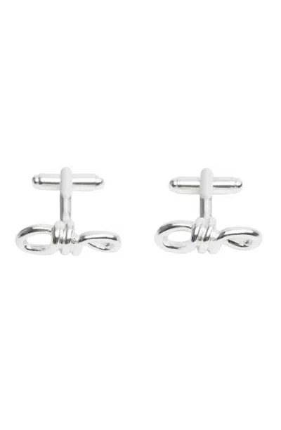 Mango Knot Cuff Links In Silver