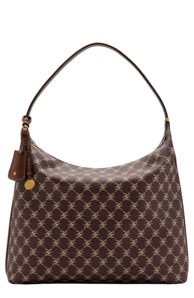 Mango Logo Faux Leather Shoulder Bag In Brown