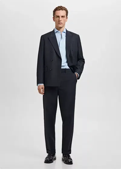 Mango Man Chemise Costume Slim-fit En Imprimé Rayé Bleu Ciel - Homme - Xl -  In Blue