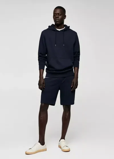 Mango Man Hoodie Cotton Sweatshirt Navy