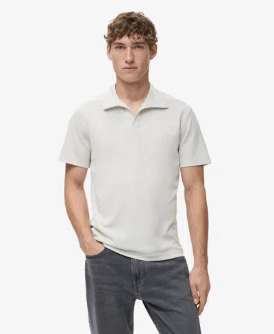 Mango Men's Cotton Pique Polo Shirt In Gray