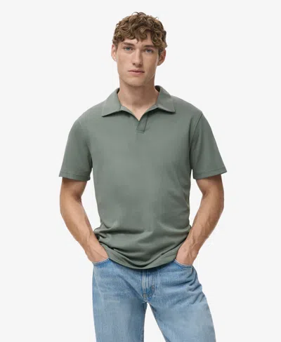 Mango Men's Cotton Pique Polo Shirt In Green