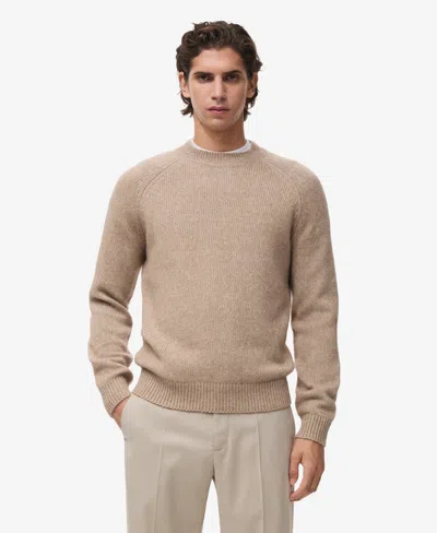 Mango Men's Fine-knit Wool-blend Sweater In Nude