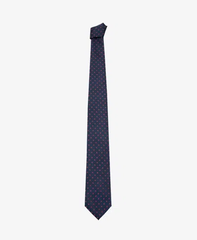 Mango Men's Flower Patterned Silk Tie In Blue