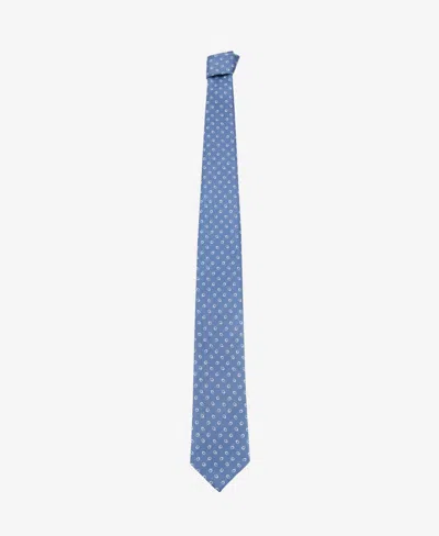 Mango Men's Printed Silk Tie In Blue