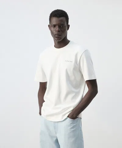 Mango Men's The Gentle Season Graphic Print Crewneck T-shirt In White