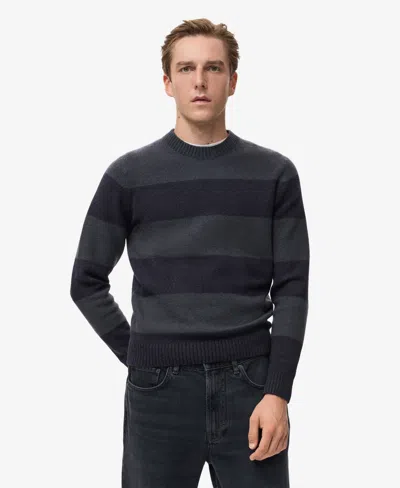 Mango Men's Wool-blend Striped Sweater In Brown