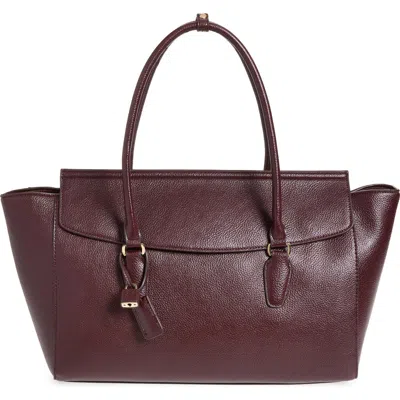 Mango Patty Faux Leather Tote In Burgundy