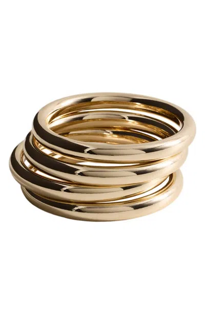Mango Set Of 4 Bangle Bracelets In Gold