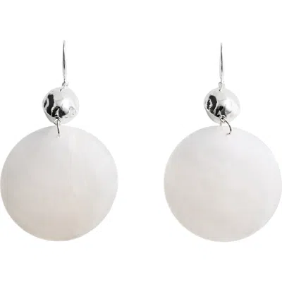 Mango Shell Pendant Drop Earrings In Silver