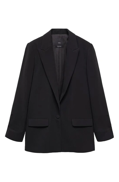 Mango Single Breasted Suit Blazer In Black