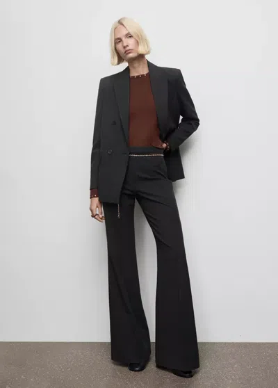 Mango Studded Knitted Sweater Brown