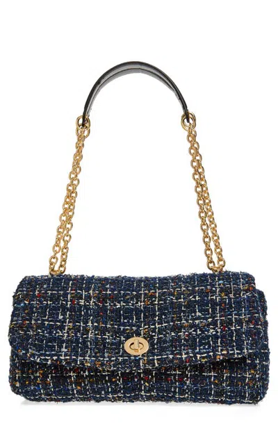 Mango Tweed Convertible Crossbody Bag In Blue