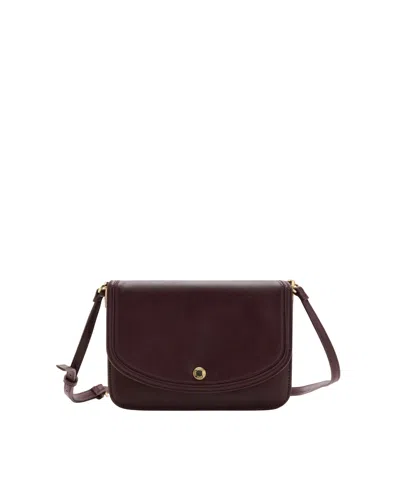 Mango Women's Square Adjustable Faux Leather Crossbody Bag In Burgundy
