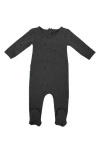 Maniere Babies' Acorn Print Footie In Charcoal