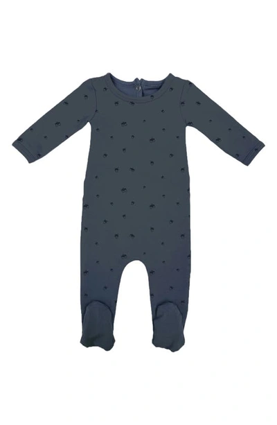 Maniere Babies' Acorn Print Footie In Navy