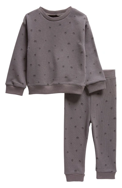 Maniere Manière Kids' Acorn Print Sweatshirt & Joggers Set In Grey
