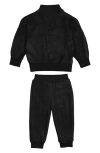 Maniere Babies' Kids' Velour Sweater & Joggers Set In Black