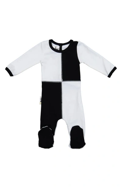 Maniere Babies' Patchwork Footie In Black/white
