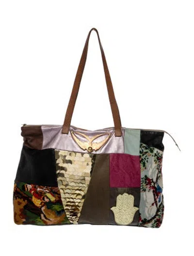 Pre-owned Manoush Leather Tote In Purple