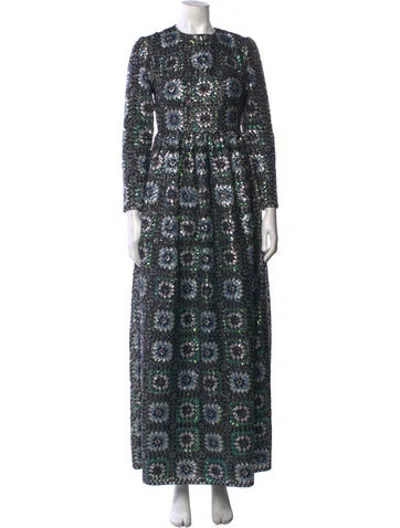 Pre-owned Manoush Patterned Long Dress In Multicolor