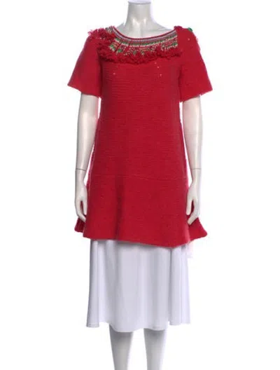 Pre-owned Manoush Wool Patterned Sweater In Red