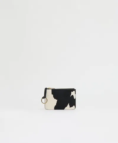 Mansur Gavriel Keychain Zip Case In Printed Ponyhair