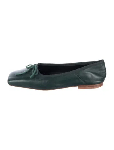 Pre-owned Mansur Gavriel Leather Ballet Flats In Green